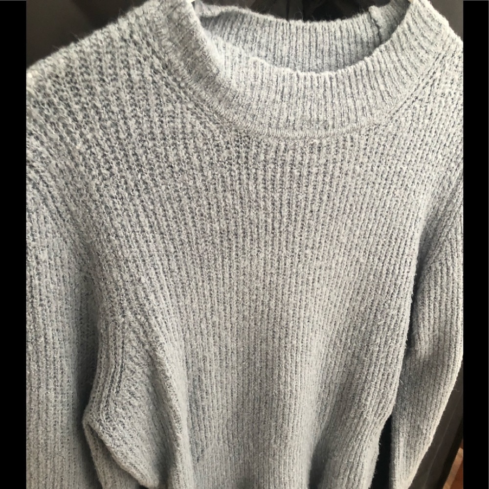 Love Tree blue sweater (lighting doesn’t pick up the blue shade)